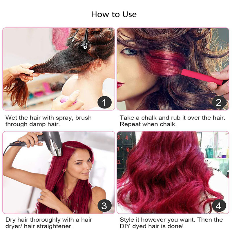Easy Hair Chalk Comb for Kids Temporary Washable Hair Dye in Vibrant Colors
