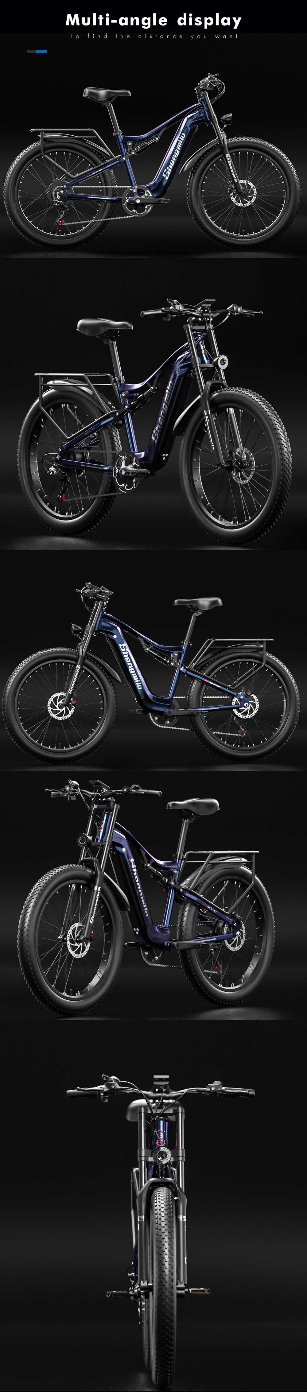 48V 1000W Power MTB Electric Mountain Bike With 17.5ah Lithium Battery Disc Brake