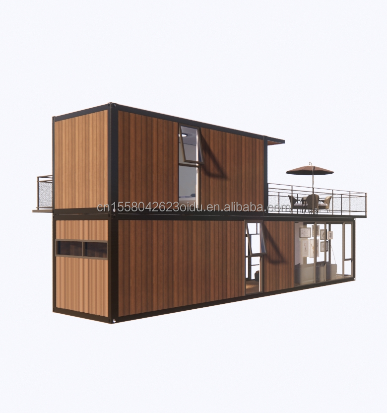 3 Bedroom Modular Prefab Container House Modern Design Steel Wall Panel Wooden Color Expandable Prefabricated for Living