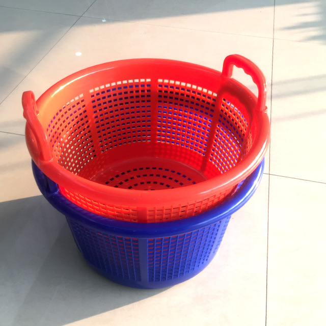 Small Stackable Plastic Fruit Baskets With Handles Main Orange