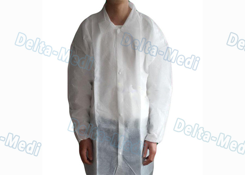 Hospital Non Woven Disposable Isolation Gowns Visitor Coats With Button