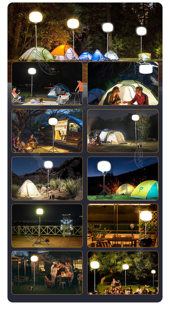 Portable LED Balloon Light 320W Mobile Light Tower For Indoor Construction