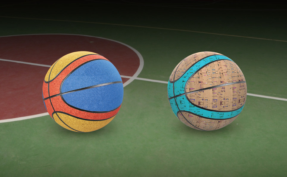 28.5 Inches Custom Cork Basketball Eco Printing Anti Slip OEM