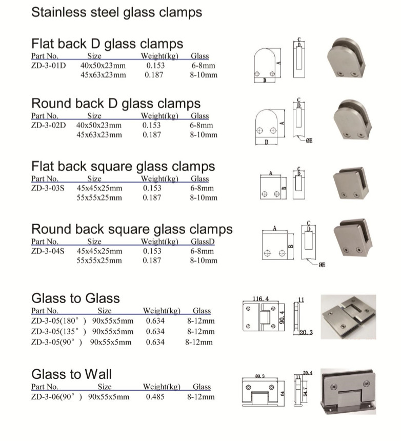 stainless steel glass clamp/glass clamps used for building hardware/SS glass clamp