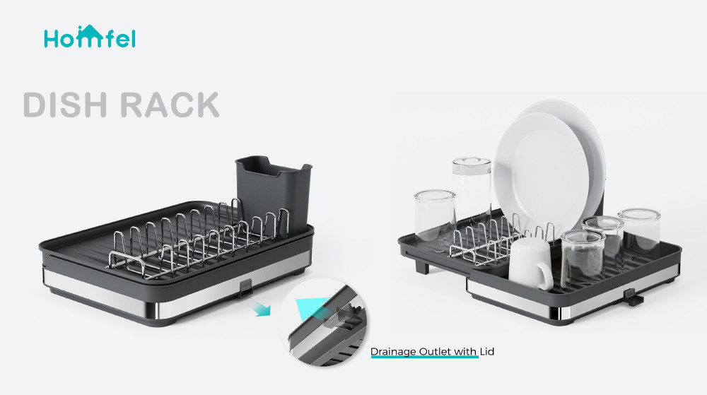 Stainless Steel Kitchen Dish Drainer With Detachable Design