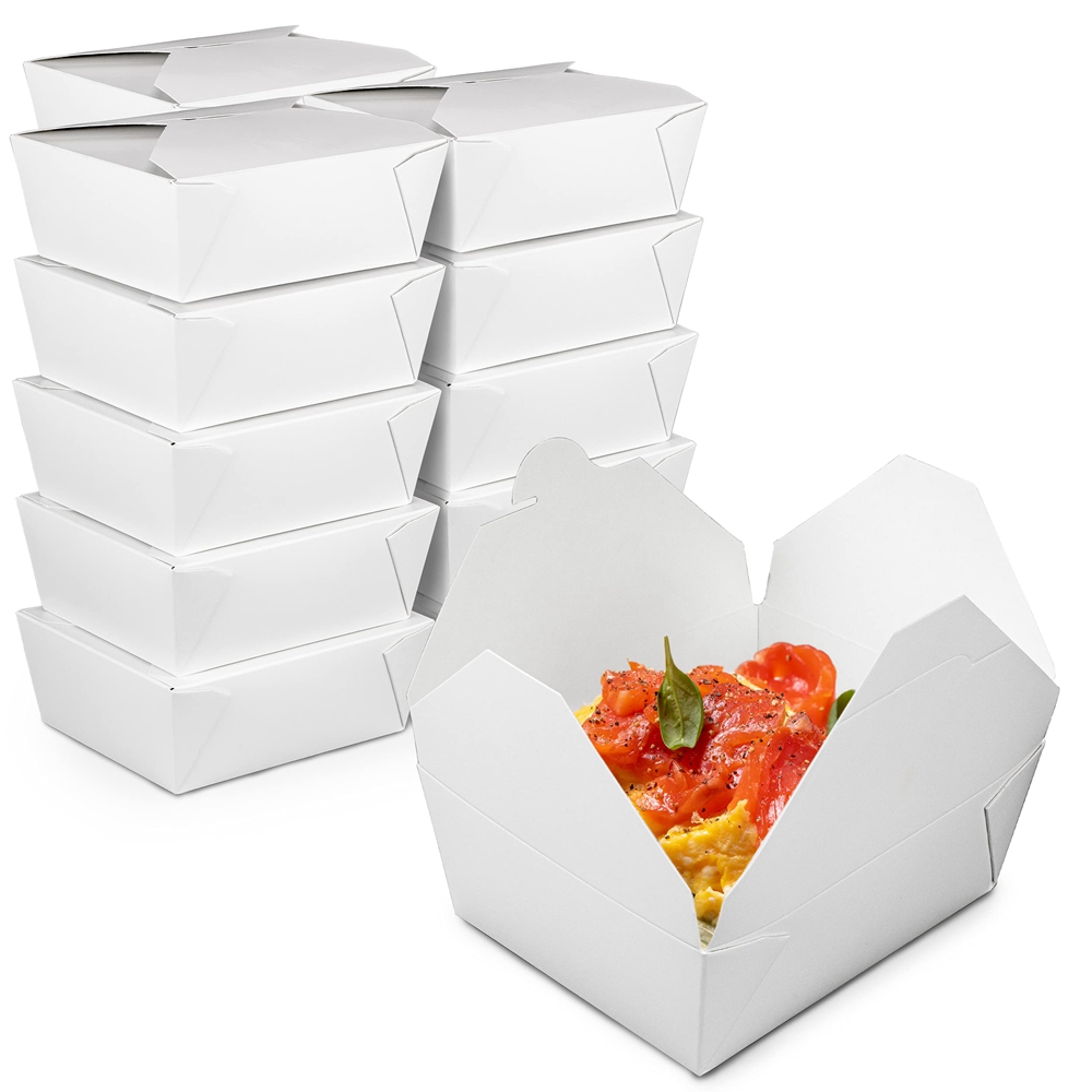Disposable Salad Packaging Food Containers Kraft Paper Box for Fast Foods and Takeaway