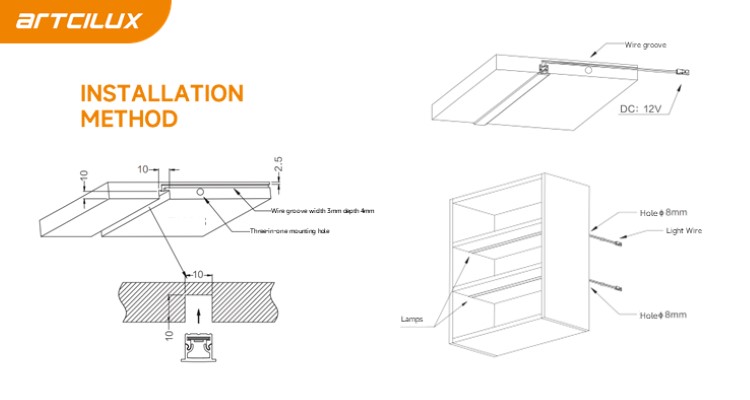 Indoor Lighting Solution T3-T8 Aluminium Profile LED Light for Kitchen and Wardrobe A220AA