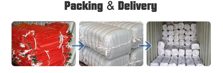 Yellow PP Woven Bag Firewood Packaging Mesh Bag with Drawstring and High Capacity