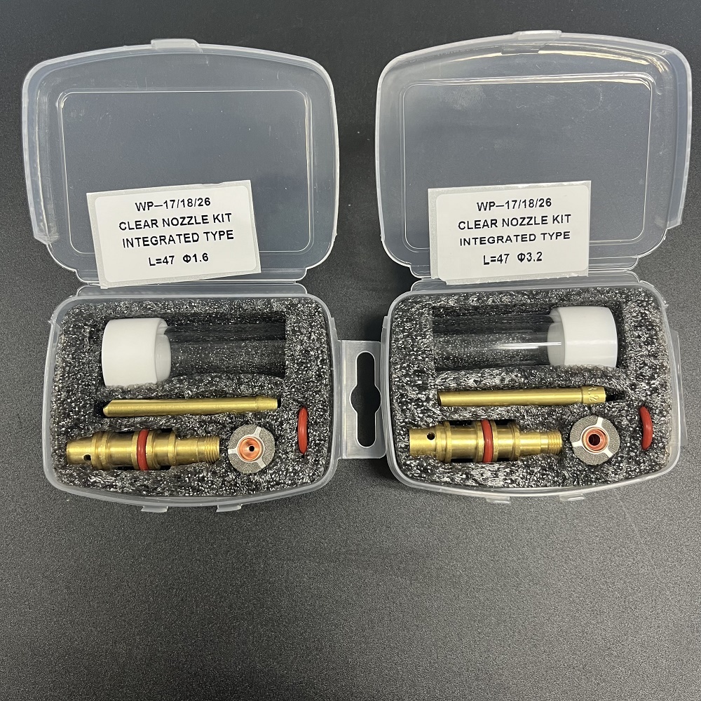 Wp17/18/26 Tig Welding Torch Clear Nozzle Kit Integrated Type L 47 1.6 for Glass Cups