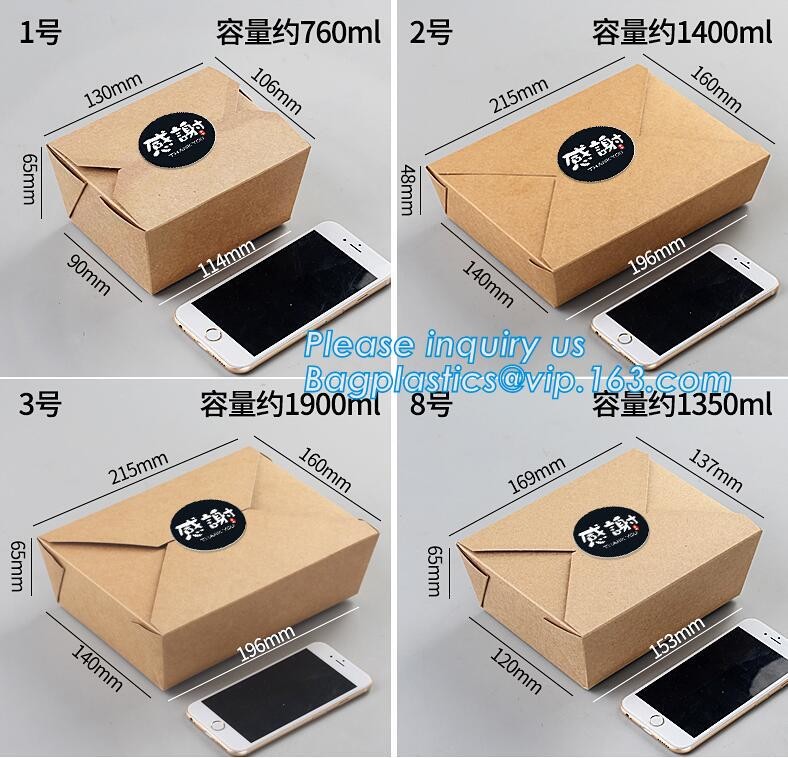 Cheap Cardboard foldable kraft paper lunch box with window,Lunch noodle fast food kraft paper box by customized logo pri