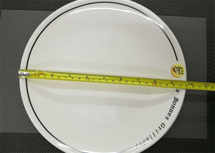 Ceramic Round Plate With Logo Porcelain Dinnerware Sets Dia. 25cm Weight 744g