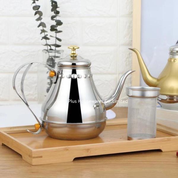 Reinforced Stainless Steel Tea Kettle 1.2L Anti Side Leakage SS Coffee Pot With