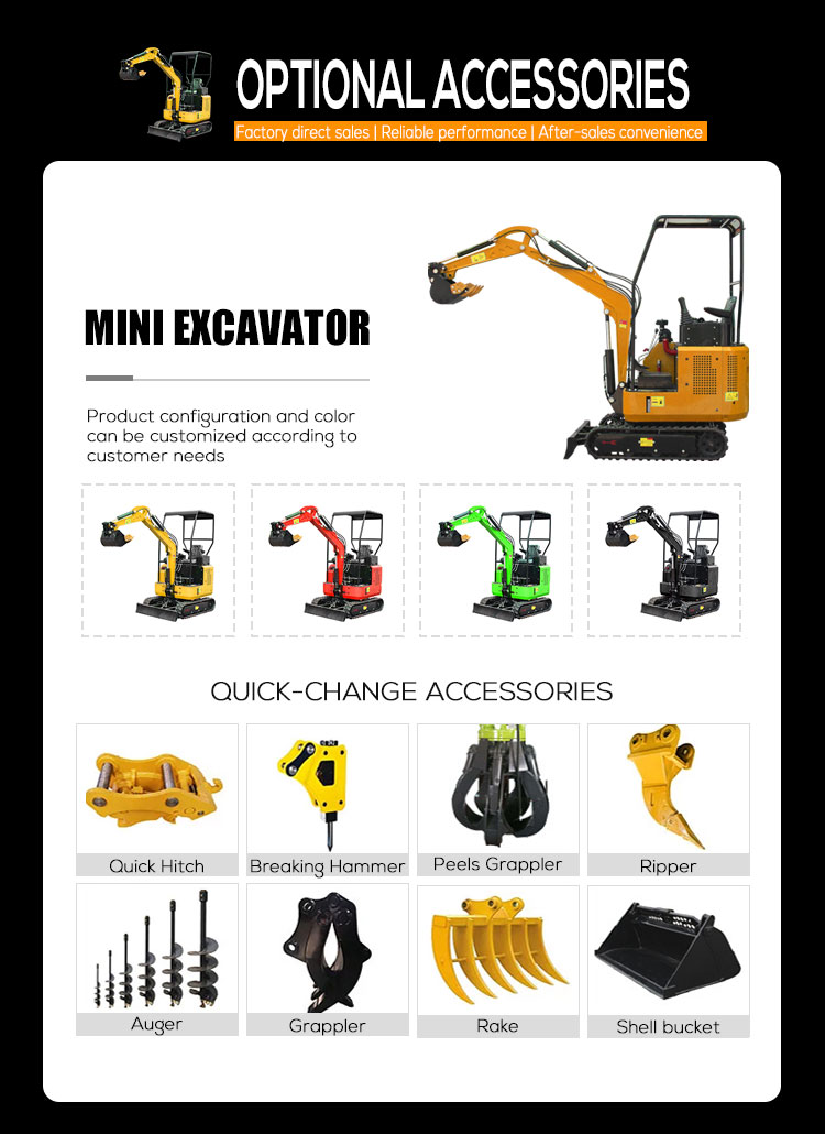 1.8 ton Mini Small Crawler Excavator with 1100mm Track Gauge at Mini Excavator Prices