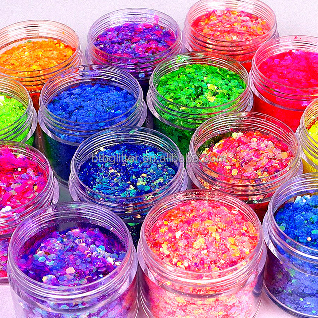 Glittering Bling Open Circle Shaped Cosmetic Glitter for Nails Face Body Makeup Occasion Wedding Party Home Decoration