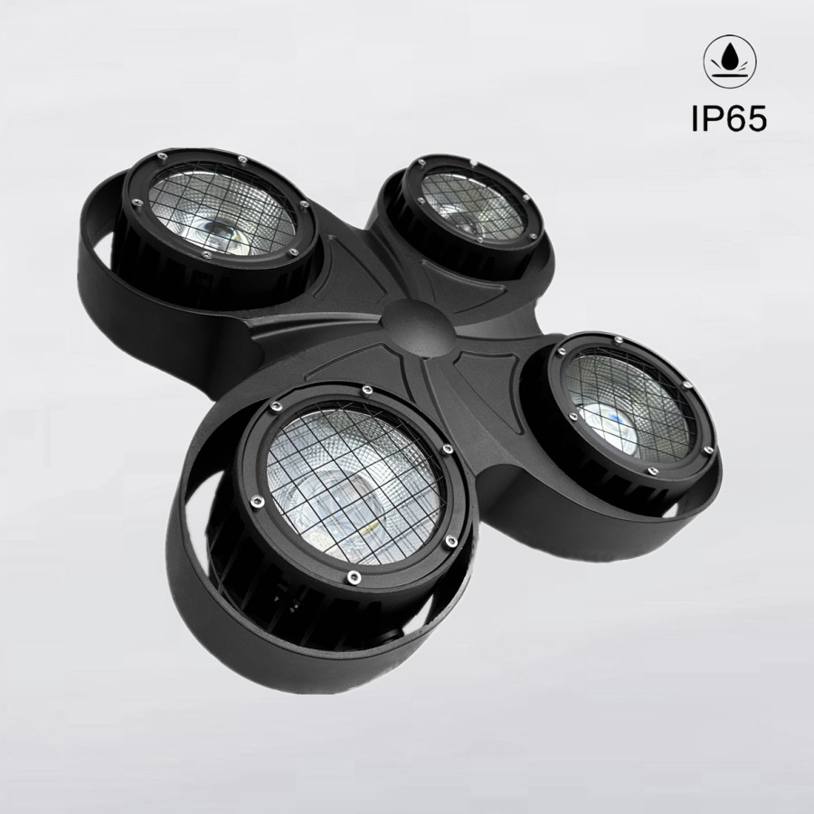 400W Stage Lighting Equipment RGBW IP65 Outdoor Waterproof 4*100W 4 Eyes COB LED Blinder Light