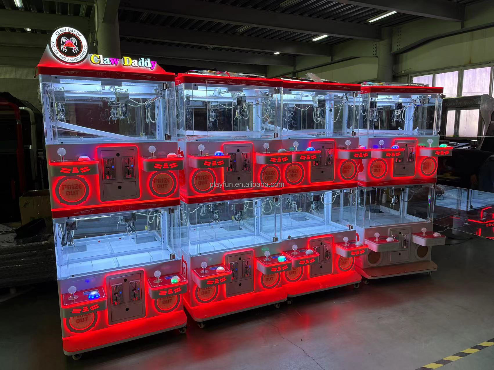 Playfun New Lightful Happy House 4 Players Good Show Boutique Doll Machine Coin Catch Toy Crane Game Machines