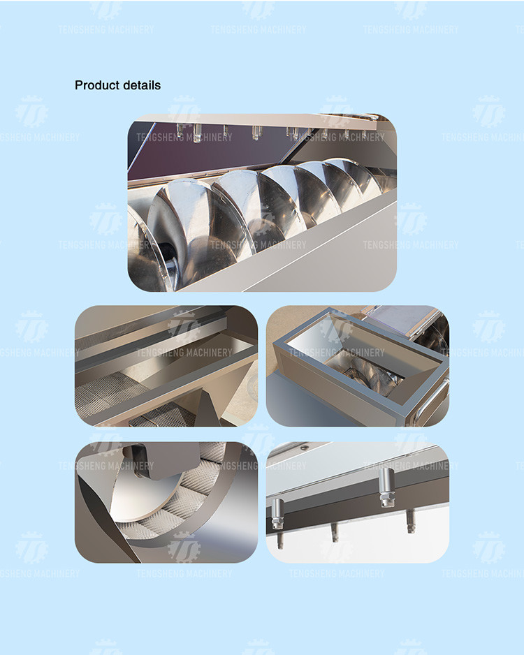 3500KG/H Vegetable Processing Machine Spiral Shaft Potato Peeling Machine