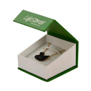  Green Magnetic Flip Top Gift Box , Necklace / Earring Jewelry Cardboard Box Manufactures