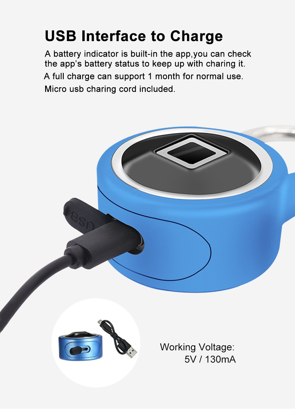 Outdoors Waterproof Fingerprint Bluetooth Security Luggage Padlock