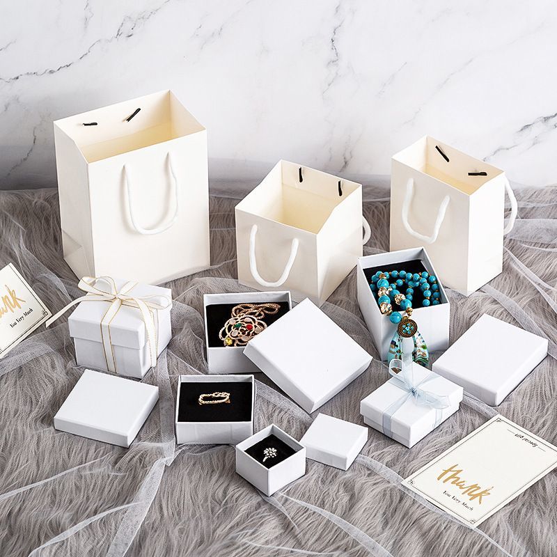 Custom Logo Printed Wedding Ring Romantic Bow Tie Lid and Base Cardboard Paper Packaging Jewelry Gift Box for Earrings Necklace Rings Bracelet