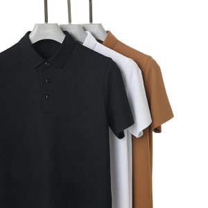 China Knitted Fabric Anti-Wrinkle Polo Shirt for Men with Custom Color and Oversized Design on sale