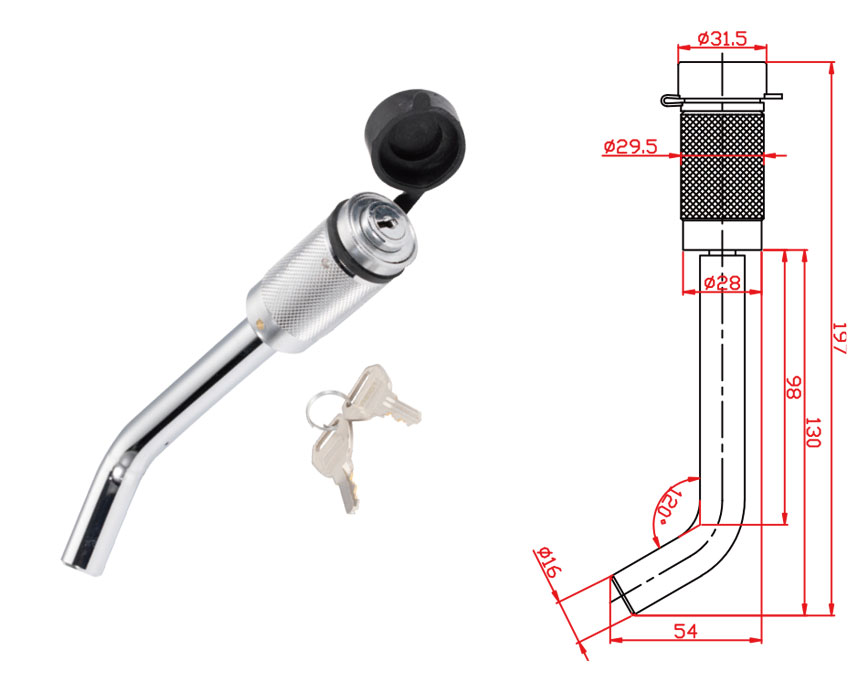 Silicone Protective Cap Trailer Lock 5/8'' Hitch Pin Lock for Trailer Receiver and Parts