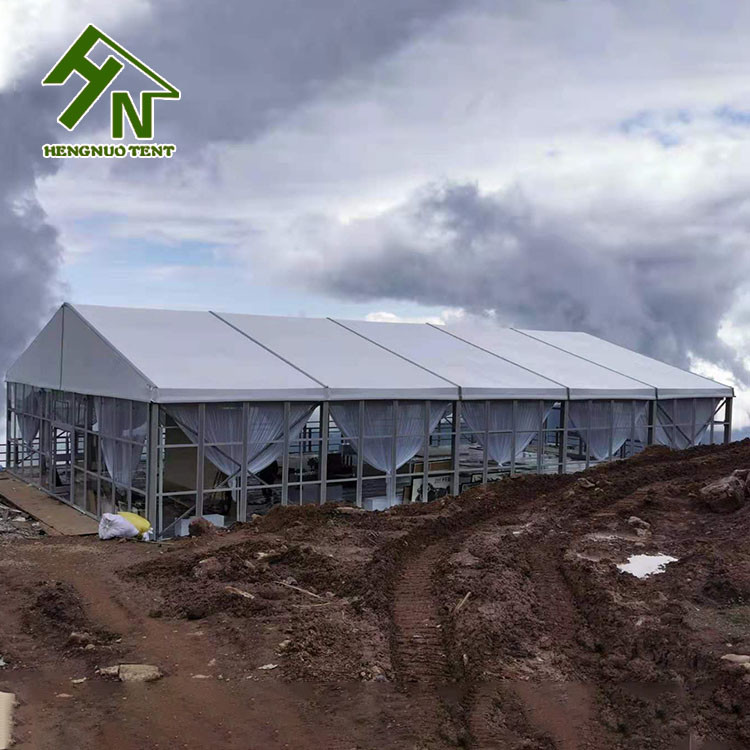 Heavy Duty Waterproof Frame A Shape Tent With Glass Wall 3m Side Height