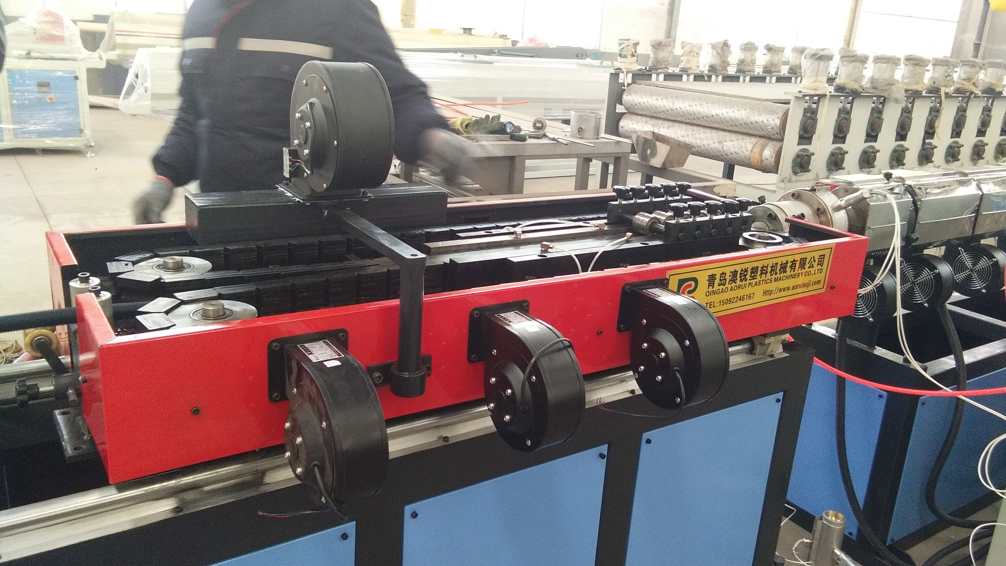 Prestressed PP PVC Plastic Pipe Extrusion Line 80kg/H Gear Driven