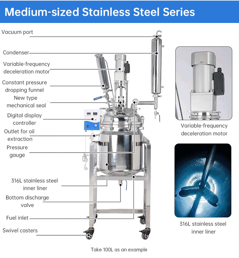 Double-layer Stainless Steel Chemical Reaction Vessel For Laboratory High-pressure Containers For High-pressure Experiments