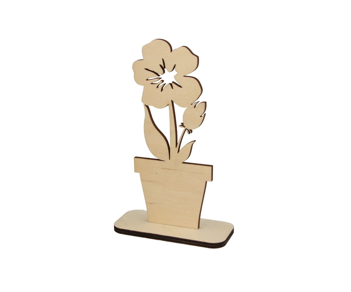Unfinished Cutting Nordic Style Wood Flower Shapes Ornaments Craft Easter Wood Desktop Decorations