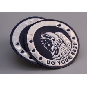 Garment TPU Printed Label With Reflective Silver Logo And Foam