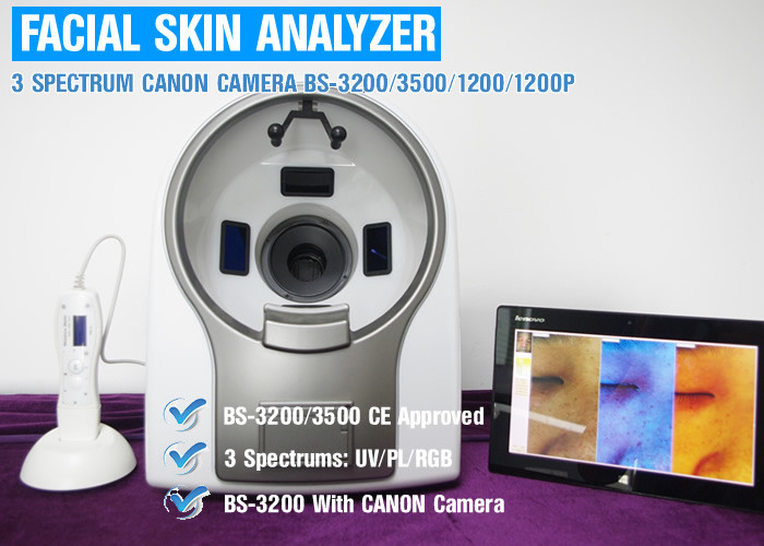 3D facial 8,800 Lux high resolution Epidermal skin analysis machine
