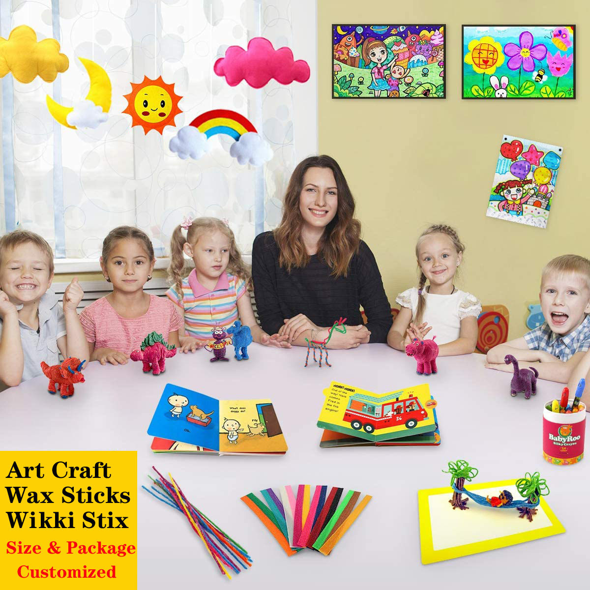 Kids DIY Art Craft Material STEM Innovation Flexible Magic Wax Sticks Wax Wire Wikki Stix Doodle Sticks OEM ODM