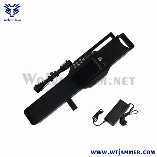 4 Bands 1200m GPS WiFi Drone Signal Jammer Handheld Military VIP Protection