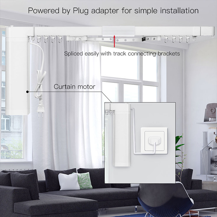 Retro Remote Control Alexa Smart Curtain Motor With DIY Tracks Smart Home Curtain Opener