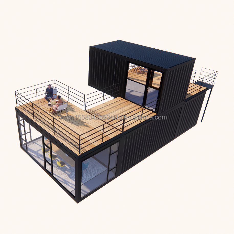 Aluminum Alloy Windows Customized 3 Modules Modular Living Container Flat Pack Prefab Home Office or Garden House Made from Steel