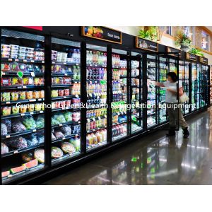  Self Service Upright Multideck Open Chiller , Glass Fronted Fridge With Curved Glass Manufactures