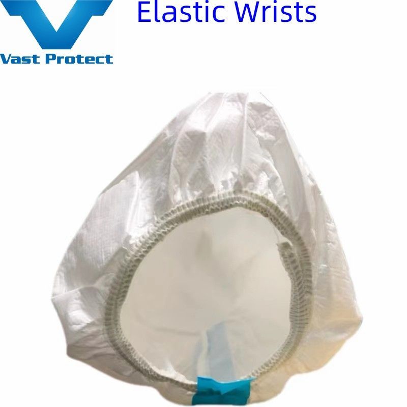 White Breathable Anti-Static Disposable Microporous Coverall with Sealed Seam