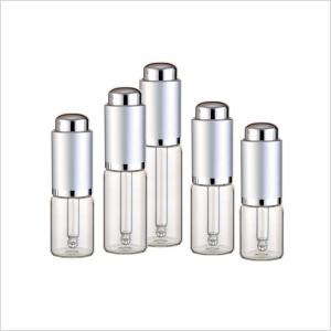 China 7ml 8ml 10ml 12ml 15ml Cosmetic Glass Bottle Silver Press Dropper Cap on sale