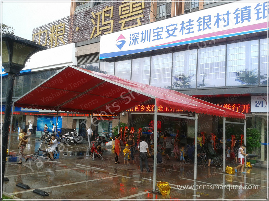Red UV Resistant Portable Fabric Structures Waterproof Marquee Hire Rain Canopy