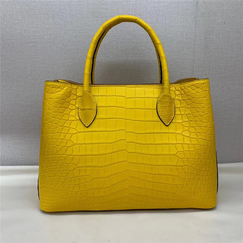 Authentic Crocodile Belly Skin Women Totes Purse Female Handbag Genuine Alligator Leather OL Lady Large Shoulder Bag