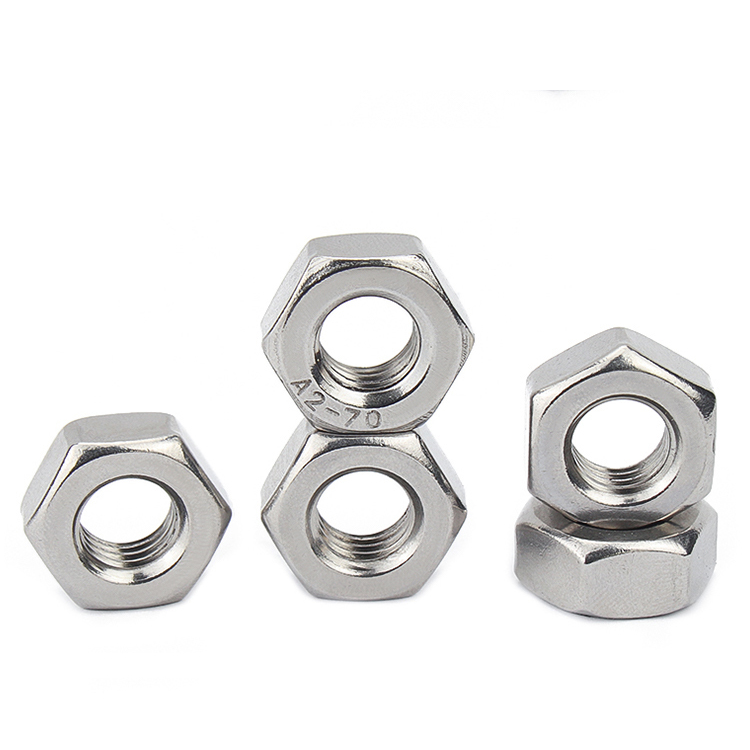 DIN934 Metric Hex Nuts Carbon Steel Stainless Steel SS304 316 Control 100% Inspection