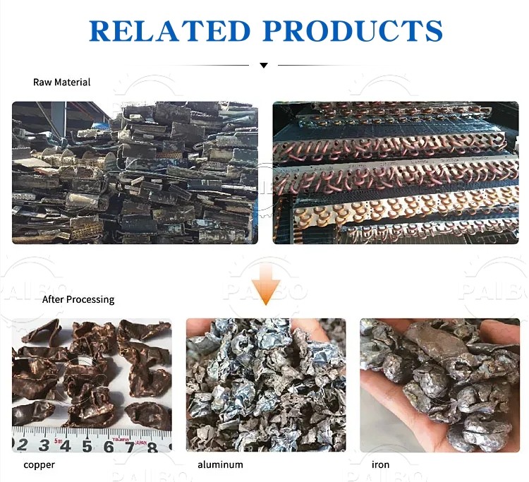 Aluminum Crushing And Separating Machine Air Conditioner Radiator Stripping Machine for Copper and Aluminum Separator Machine