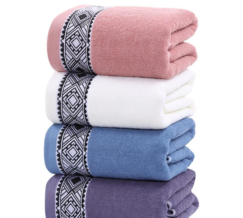 Plain Dyed Jacquard Pattern High Set Bath Towel Made of 100% Pure Cotton Material