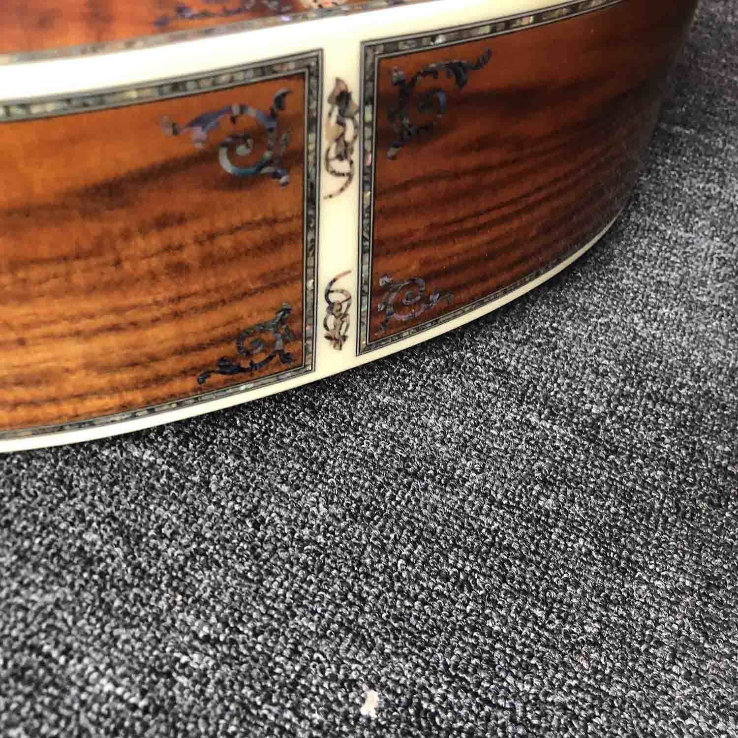 Custom 41 Inch D Model KOA Wooden Acoustic Guitar with Ebony Fingerboard Real Abalone Shell Binding