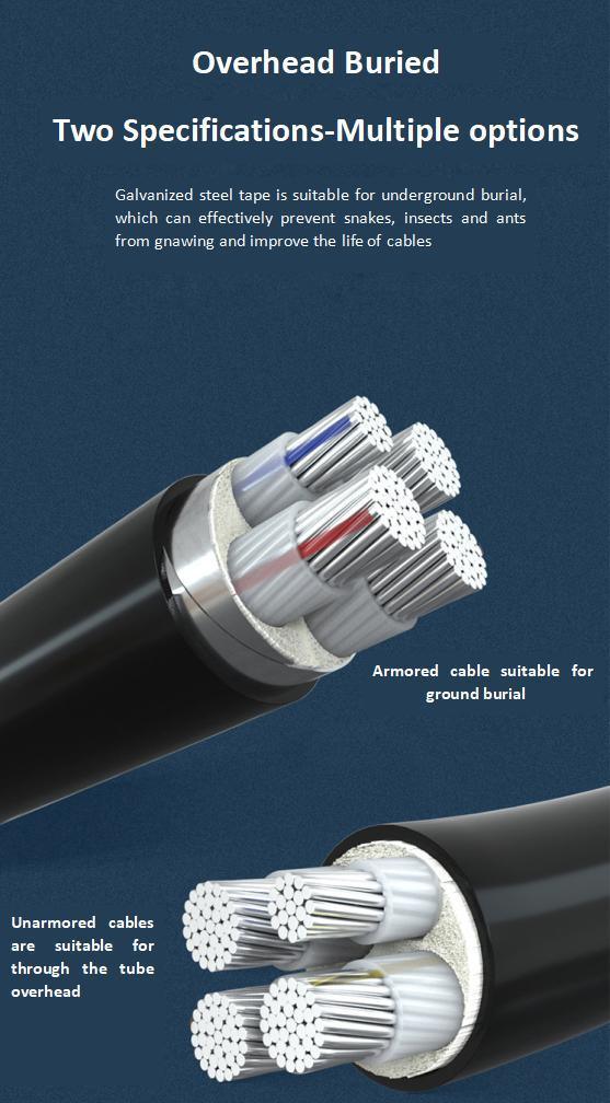 Electric LV Underground Al/Cu/Tinned Cu Conductor Swa Sta Awa Armour PVC Insulated Sheath 120 150mm2 Electrical Cable Wire