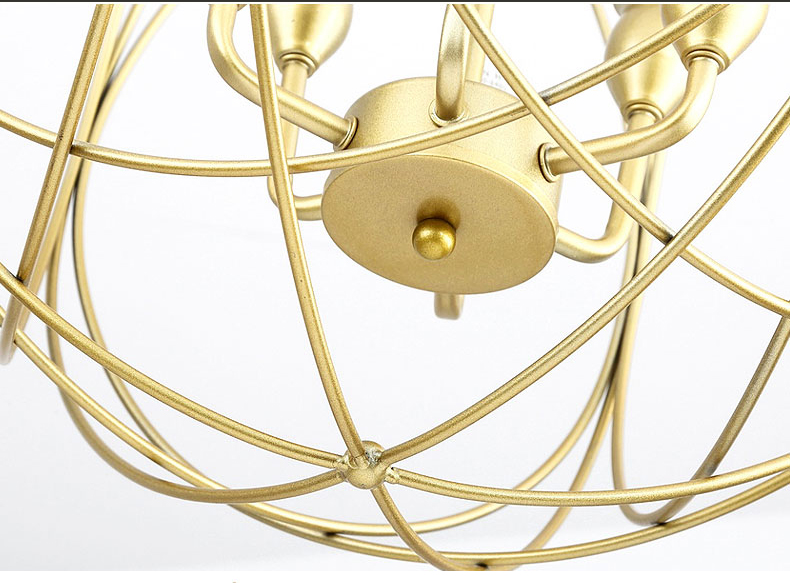 Iron Chandelier Lighting For Bedroom Kitchen E14 LED Modern Gold Black Chandelier(WH-CI-128)