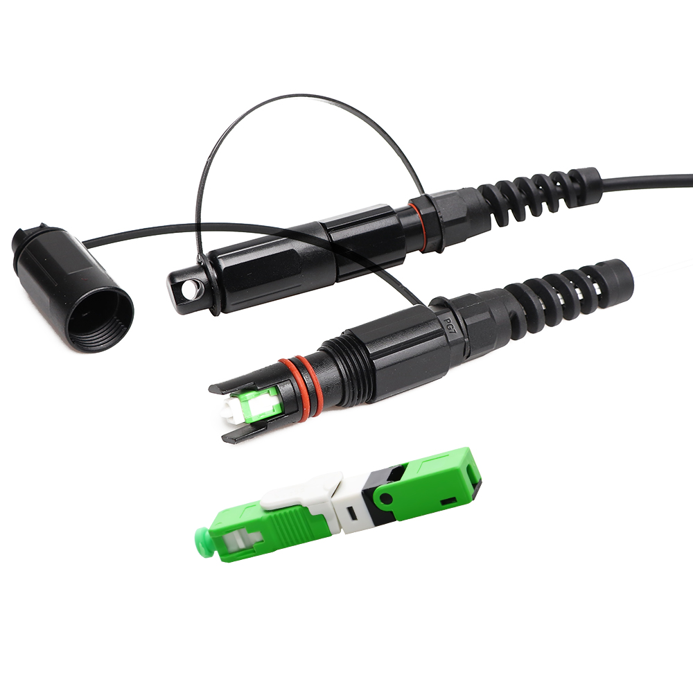 SC APC Waterproof FTTH Solution Reinforced With Optitap H Connector