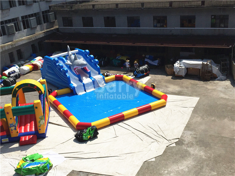 Outdoor Big Amazing Portable Blast Sharp Slide Inflatable Floating Water Park