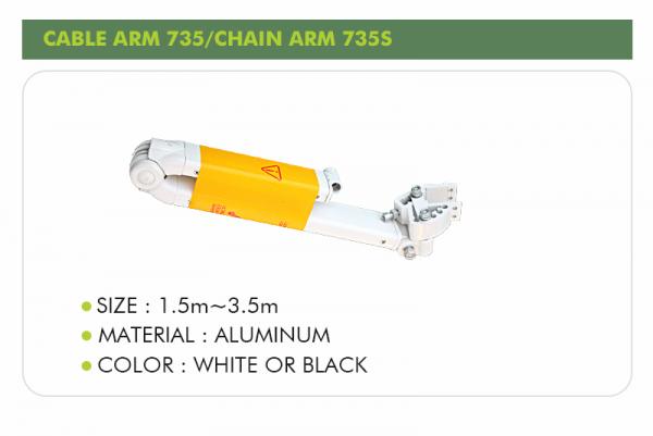 Aluminium retractable arms for awnings, awning conponents, awning accessories